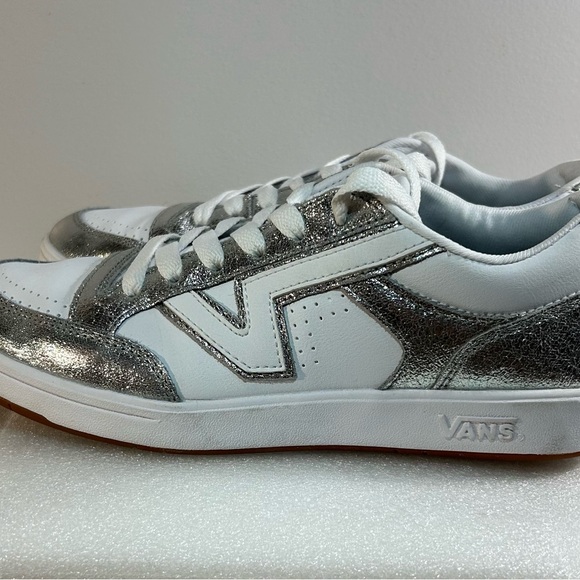 Vans Women’s Size 9 Metallic Silver and White Lowland-Worn Once - Picture 8 of 9